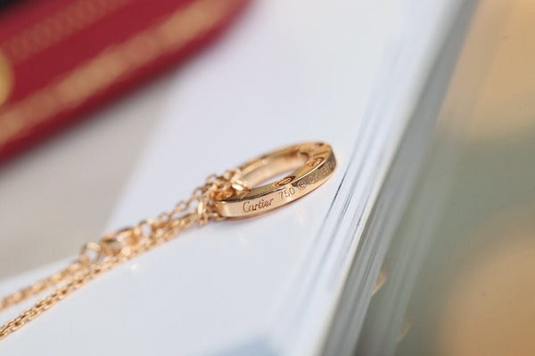 COLLANA LOVE REGOLABILE ORO ROSA 2 DIAMANTI 