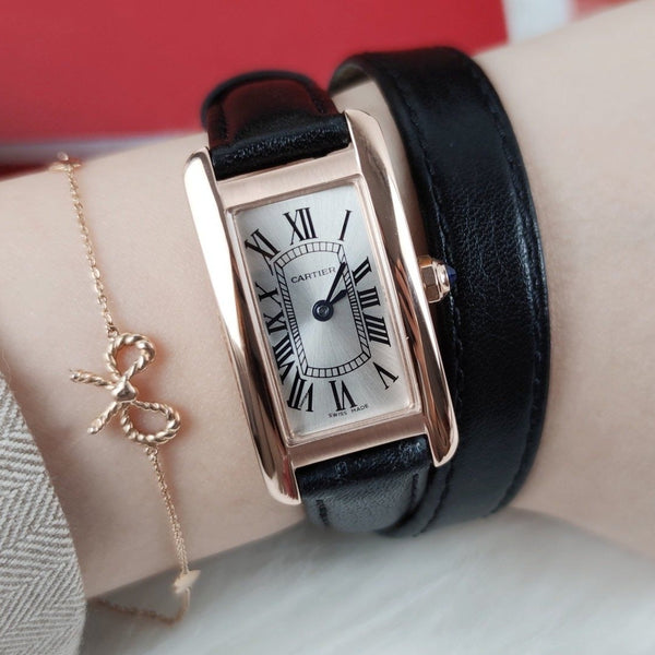 TANK AMERICAINE QUARTZ ORO ROSA QUADRANTE ARGENTO