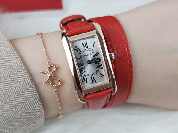 TANK AMERICAINE QUARTZ ORO ROSA QUADRANTE ARGENTO
