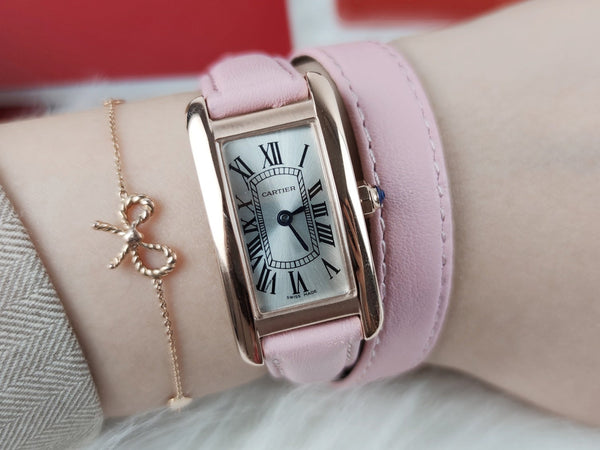 TANK AMERICAINE QUARTZ ORO ROSA QUADRANTE ARGENTO
