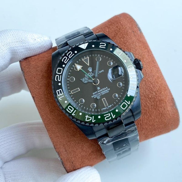 GMT-MASTER II CUSTOM CASSA NERA LUNETTA VERDE NERA 