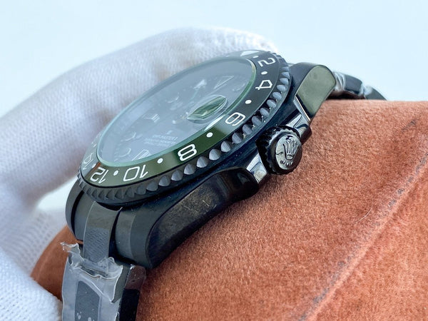 GMT-MASTER II CUSTOM CASSA NERA LUNETTA VERDE NERA 