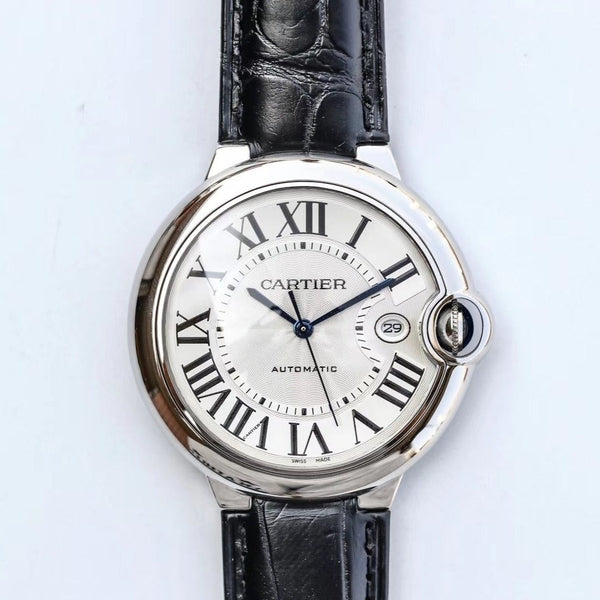 BALLON BLEU 42MM PELLE NERA 