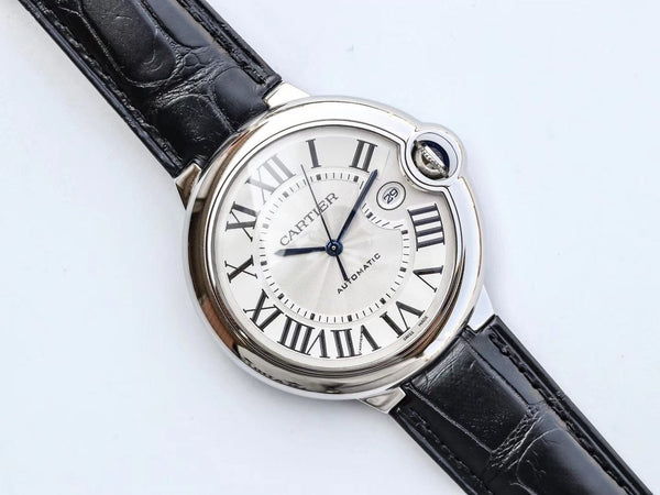 BALLON BLEU 42MM PELLE NERA 
