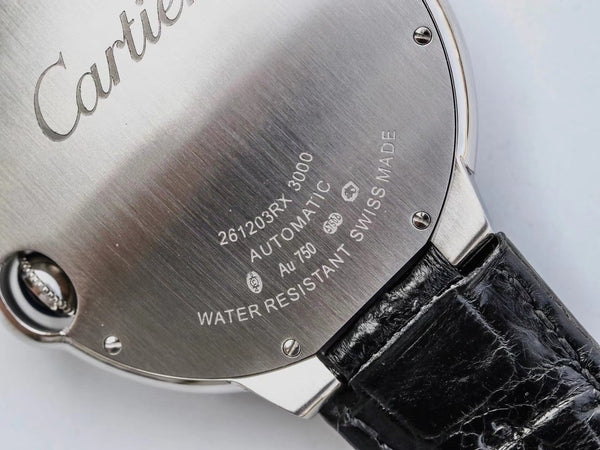 BALLON BLEU 42MM PELLE NERA 
