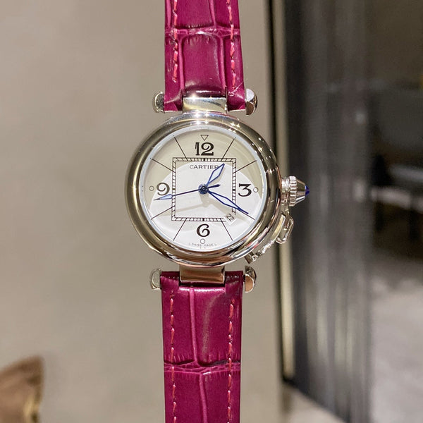 PASHA DE CARTIER 35MM QUARZO ACCIAIO QUADRANTE BIANCO 