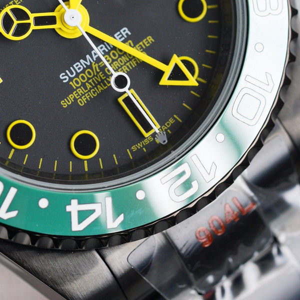 GMT-MASTER II CUSTOM VERDE NERO LUNETTA 