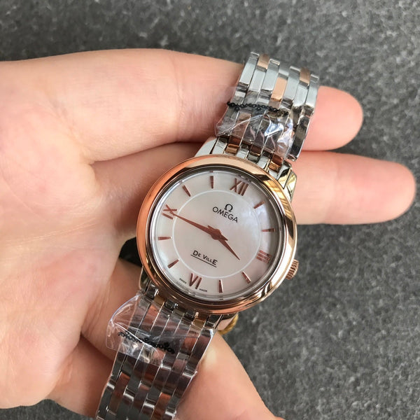 DEVILLE PRESTIGE 27MM QUARZO ORO ROSA QUADRANTE IN ACCIAIO 