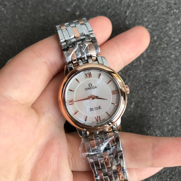 DEVILLE PRESTIGE 27MM QUARZO ORO ROSA QUADRANTE IN ACCIAIO 