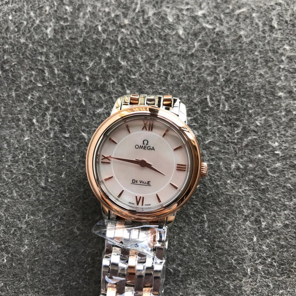 DEVILLE PRESTIGE 27MM QUARZO ORO ROSA QUADRANTE IN ACCIAIO 