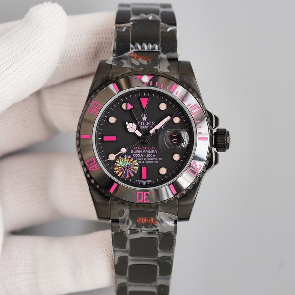 SUBMARINER CUSTOM BLAKEN BLACK PINK NUMERALS
