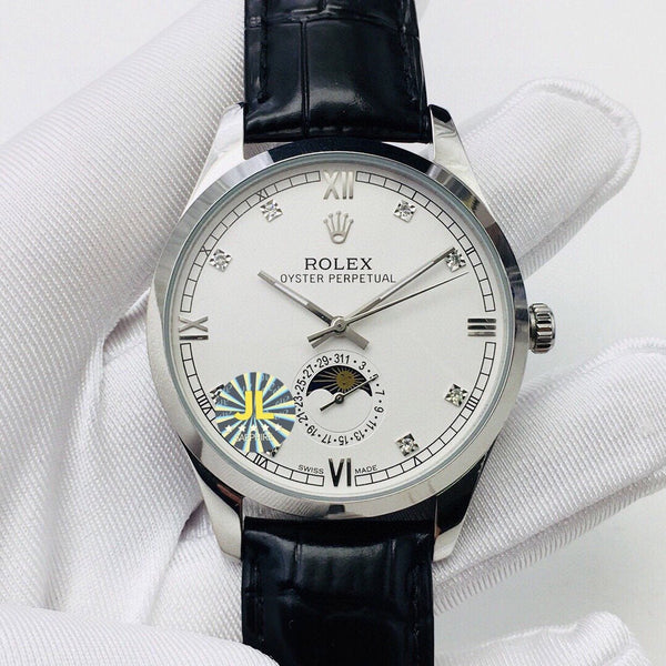 OYSTER PERPETUAL 41 FASI LUNA CASSA IN ACCIAIO QUADRANTE BIANCO 