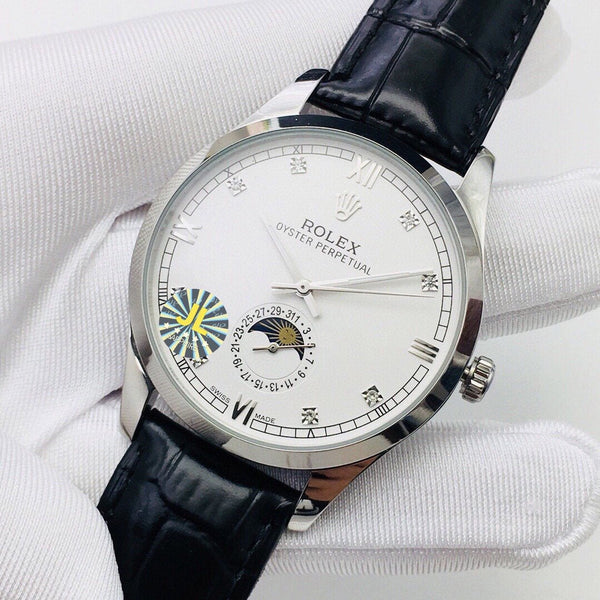 OYSTER PERPETUAL 41 FASI LUNA CASSA IN ACCIAIO QUADRANTE BIANCO 