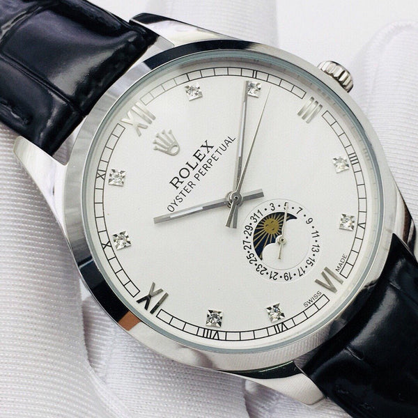 OYSTER PERPETUAL 41 FASI LUNA CASSA IN ACCIAIO QUADRANTE BIANCO 