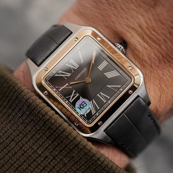 SANTOS DUMONT XL ORO ACCIAIO PELLE 