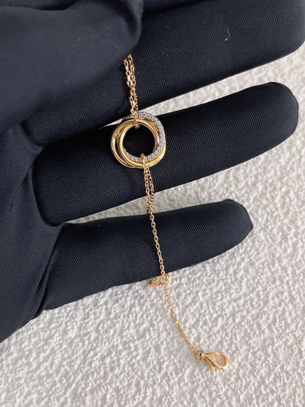 BRACCIALE TRINITI ORO ARGENTO ORO ROSA DIAMANTI 
