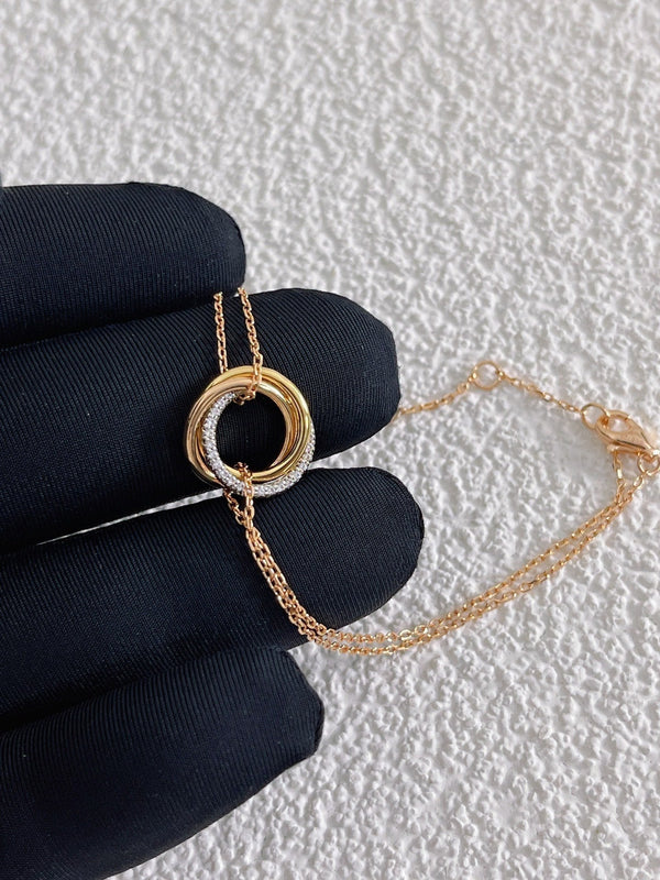 BRACCIALE TRINITI ORO ARGENTO ORO ROSA DIAMANTI 