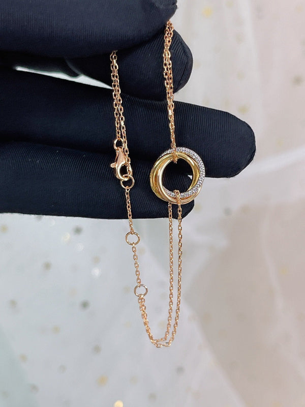 BRACCIALE TRINITI ORO ARGENTO ORO ROSA DIAMANTI 
