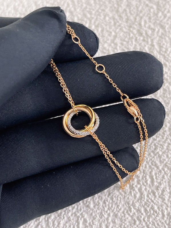 BRACCIALE TRINITI ORO ARGENTO ORO ROSA DIAMANTI 