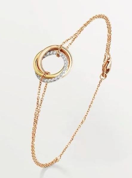 BRACCIALE TRINITI ORO ARGENTO ORO ROSA DIAMANTI 