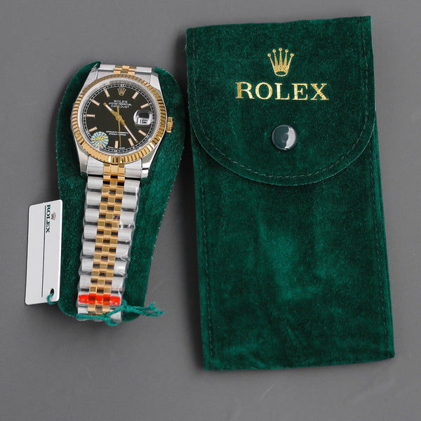 DATEJUST 36MM TWO-TONE BLACK DIAL JUBILEE