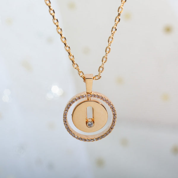 LUCKY MOVE PINK GOLD NECKLACE
