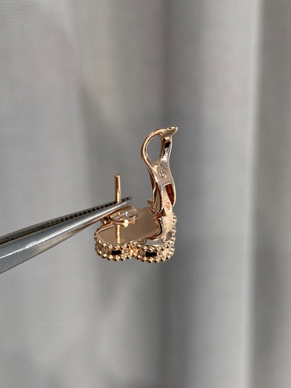 ORECCHINI CLOVER MOP IN ORO ROSA CON DIAMANTI 