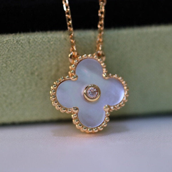 COLLANA TRIFOGLIO ORO DIAMANTI