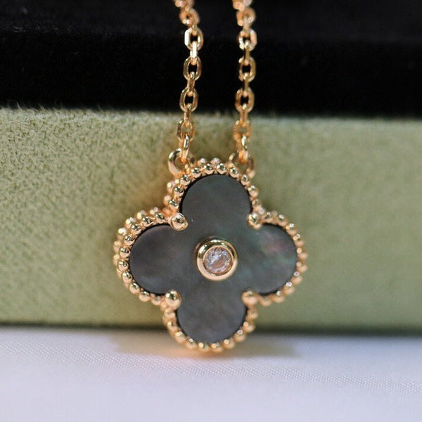 COLLANA TRIFOGLIO ORO DIAMANTI