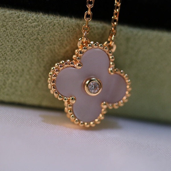 COLLANA TRIFOGLIO ORO DIAMANTI