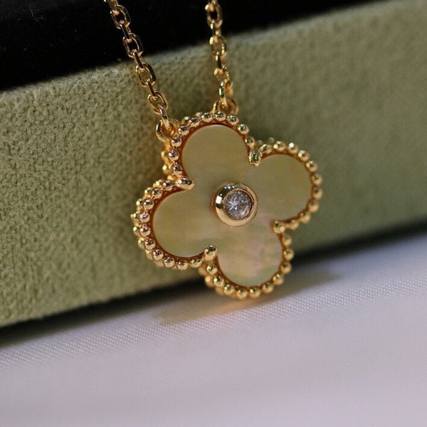 COLLANA TRIFOGLIO ORO DIAMANTI