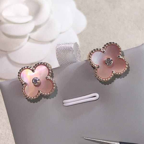 ORECCHINI CLOVER IN ORO ROSA