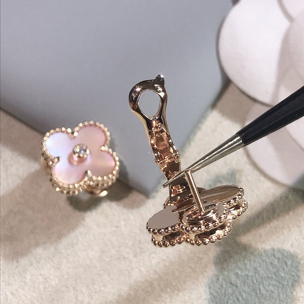 ORECCHINI CLOVER IN ORO ROSA