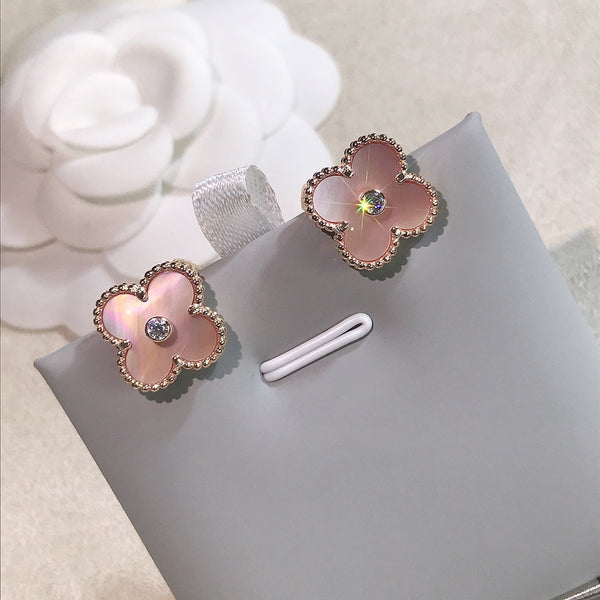 ORECCHINI CLOVER IN ORO ROSA