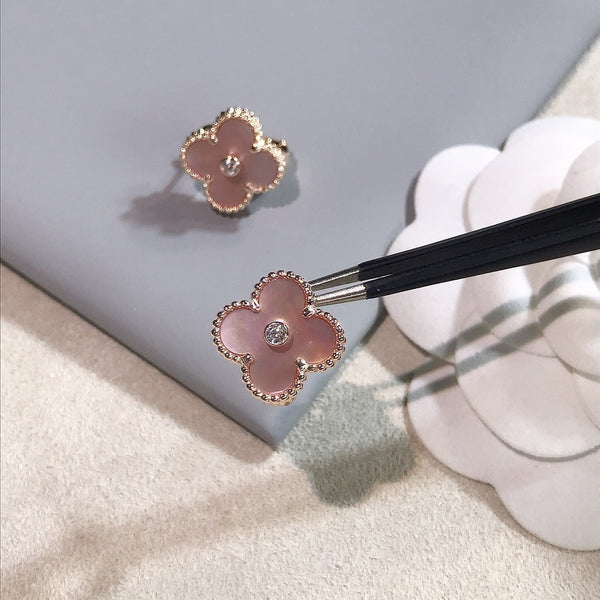 ORECCHINI CLOVER IN ORO ROSA
