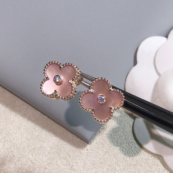 ORECCHINI CLOVER IN ORO ROSA