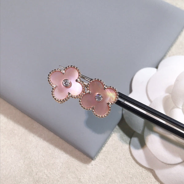 ORECCHINI CLOVER IN ORO ROSA