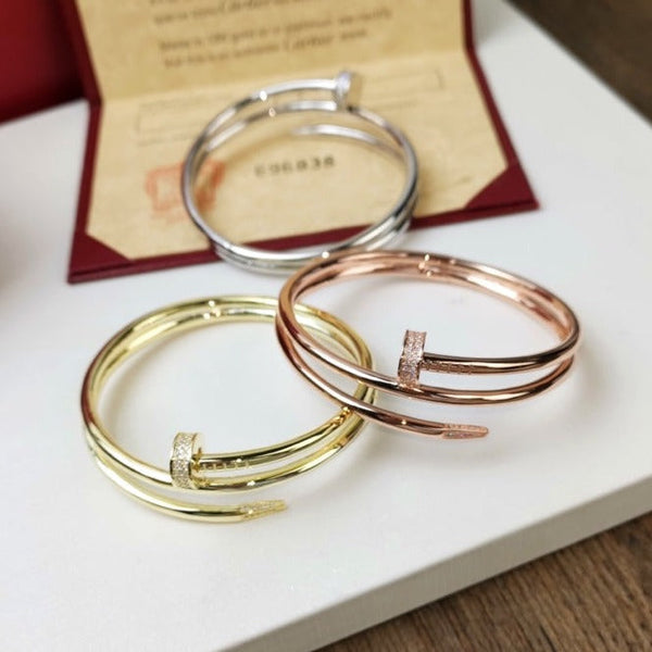 BRACCIALE JUSTE DOPPIA FILA DI DIAMANTI DA 3,5 MM