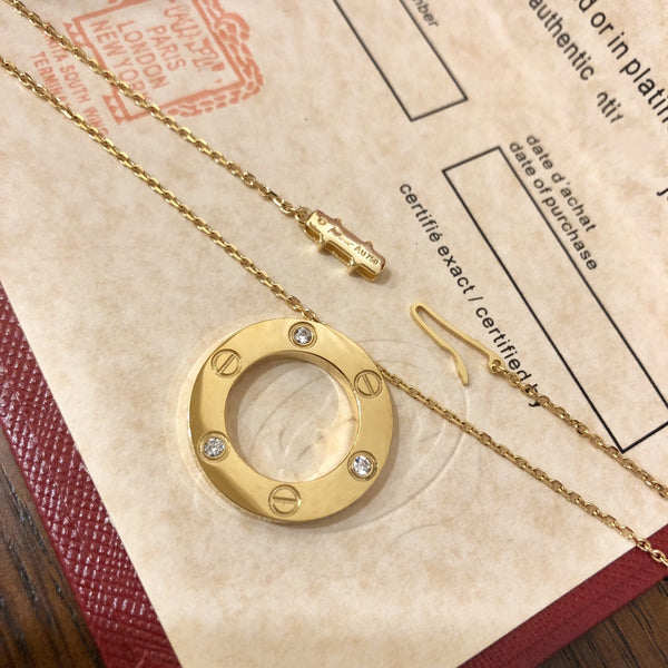 COLLANA LOVE 16MM 3 DIAMANTI