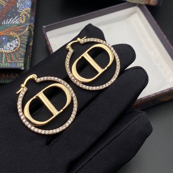 ORECCHINI CD ORO DIAMANTE 33MM
