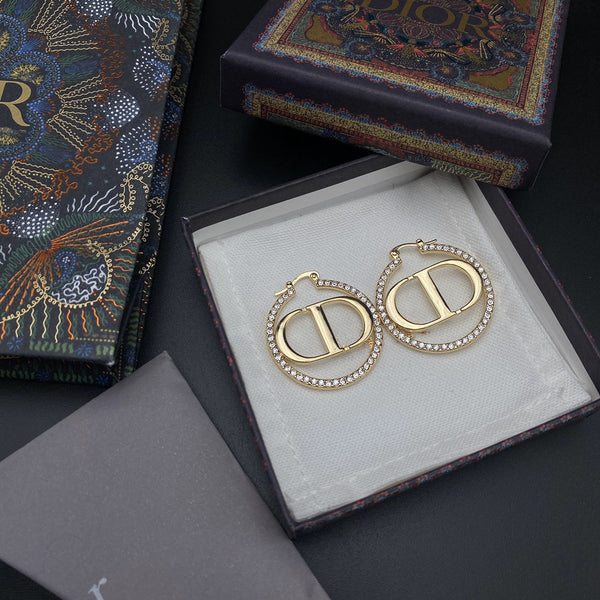 ORECCHINI CD ORO DIAMANTE 33MM