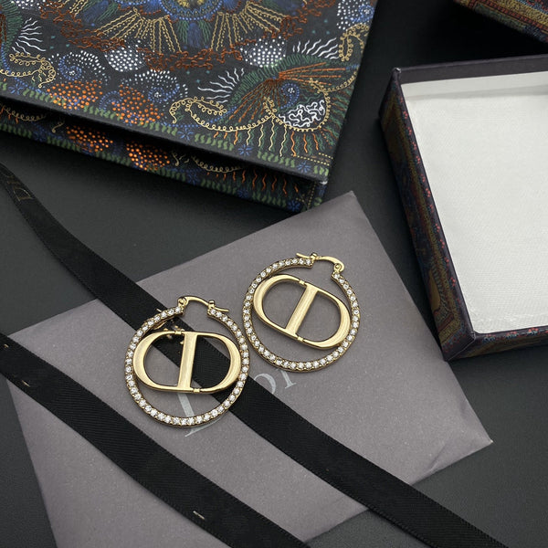ORECCHINI CD ORO DIAMANTE 33MM