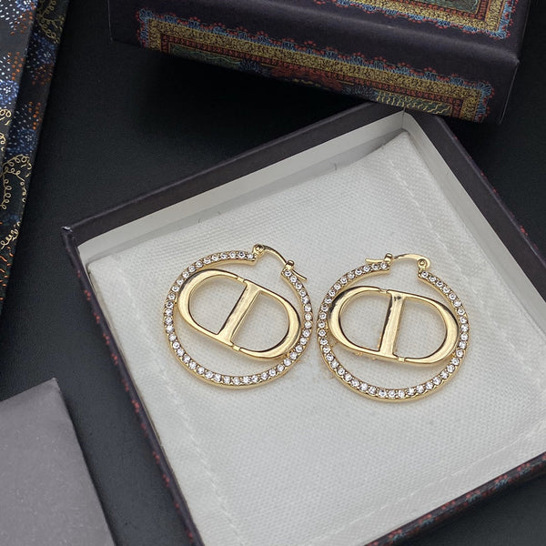 ORECCHINI CD ORO DIAMANTE 33MM