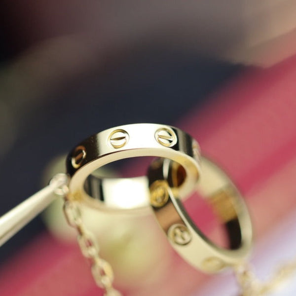 COLLANA LOVE DOPPIO ANELLO ORO