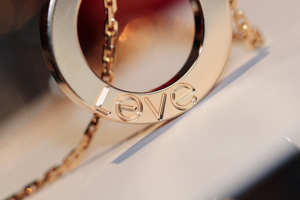 COLLANA LOVE 16MM 6 DIAMANTI ORO ROSA