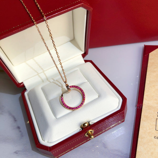 COLLANA JUSTE ORO DIAMANTI ROSSI