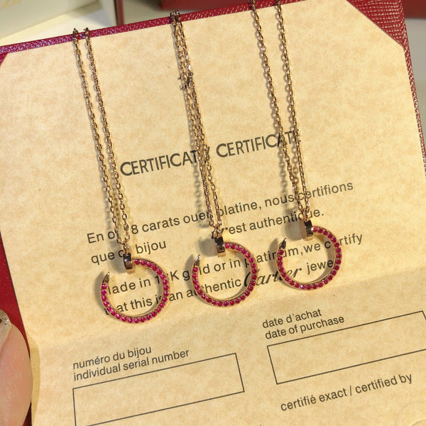 COLLANA JUSTE ORO DIAMANTI ROSSI