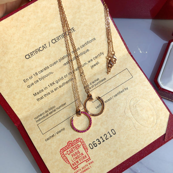 COLLANA JUSTE ORO DIAMANTI ROSSI