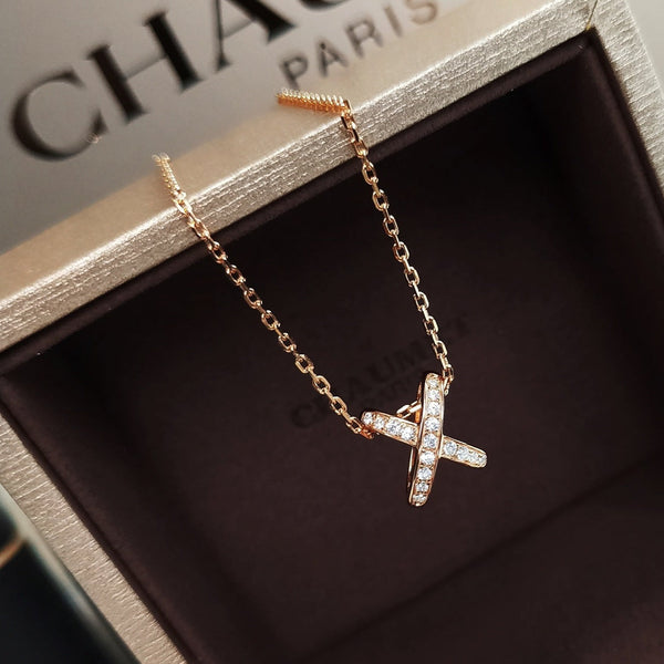 LIENS PINK GOLD NECKLACE DIAMOND
