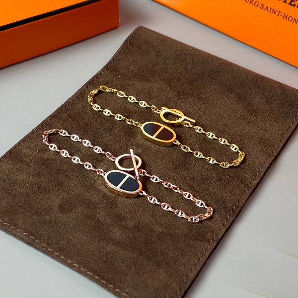 BRACCIALE IN CERAMICA NERA A CATENA